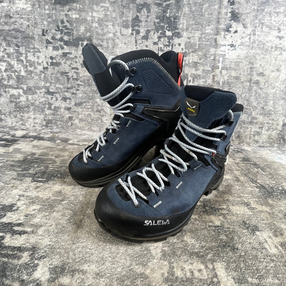 Salewa Men's 7.5 Mountain Trainer 2 Mid GTX Hiking Boots Dark Denim Blue Suede